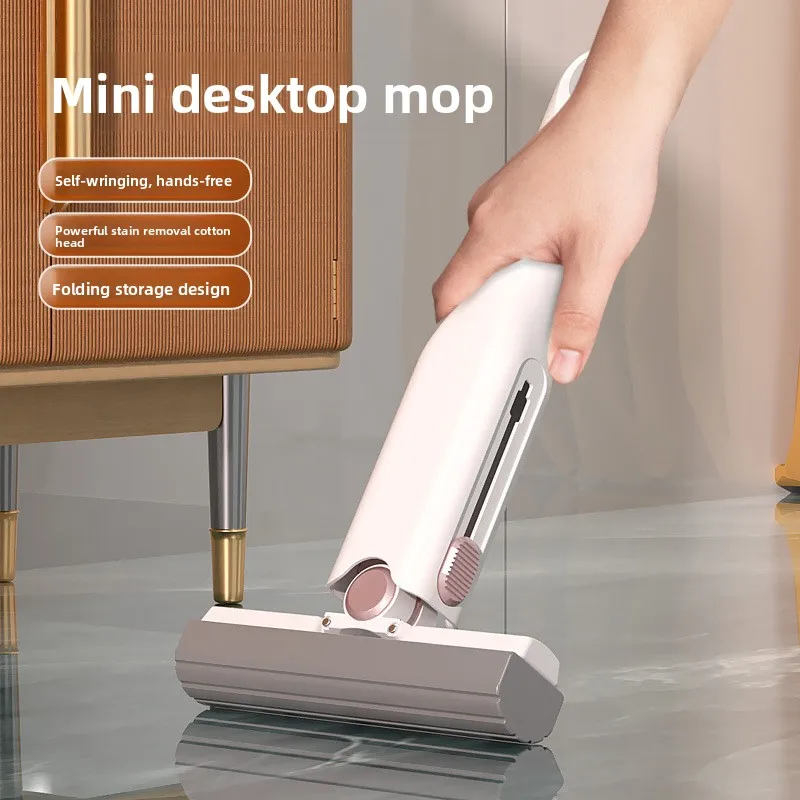 Mini mop, convenient handheld, hands-free, for desktops, coffee tables, stoves, and glass surfaces, cross-border product wholesa