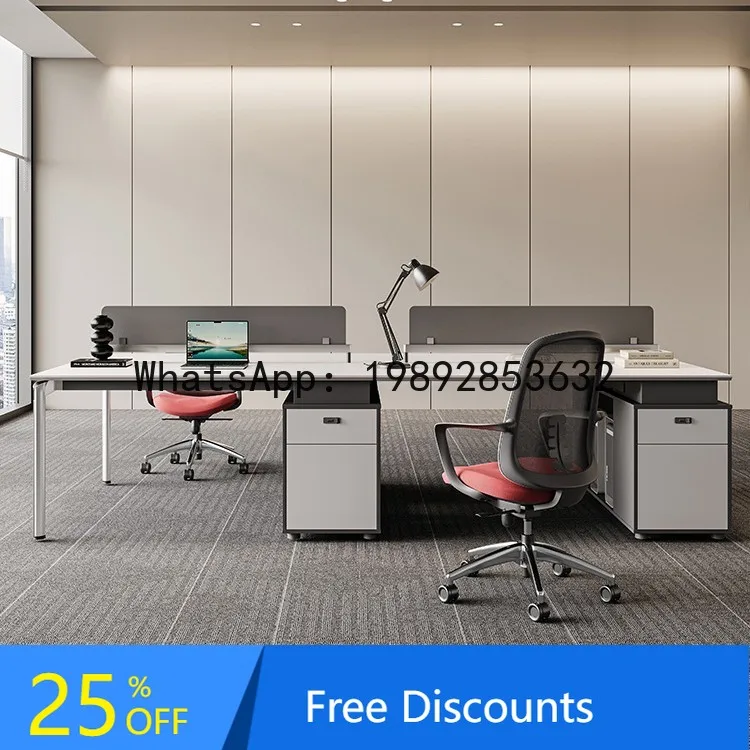 YFY Staff  Office  Employee  Modern Simple Company Office White 4-Person Computer