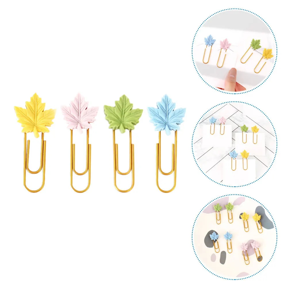 20 قطعة مشابك ورق أوراق القيقب الإبداعية الإشارات المعدنية الملونة لمخطط اللوازم المكتبية مقاطع الموثق الزخرفية للمدرسة #1