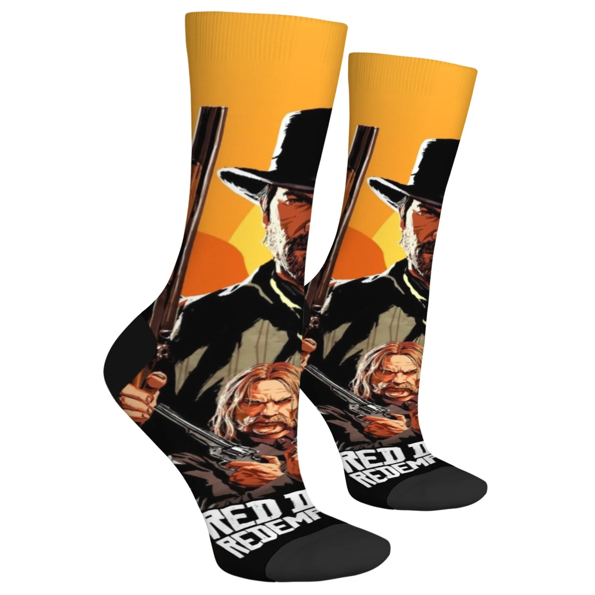 Hip-hop Harajuku retro Red Dead Redemption 2 themed fun men's socks breathable non-slip casual sports novelty happy socks gift