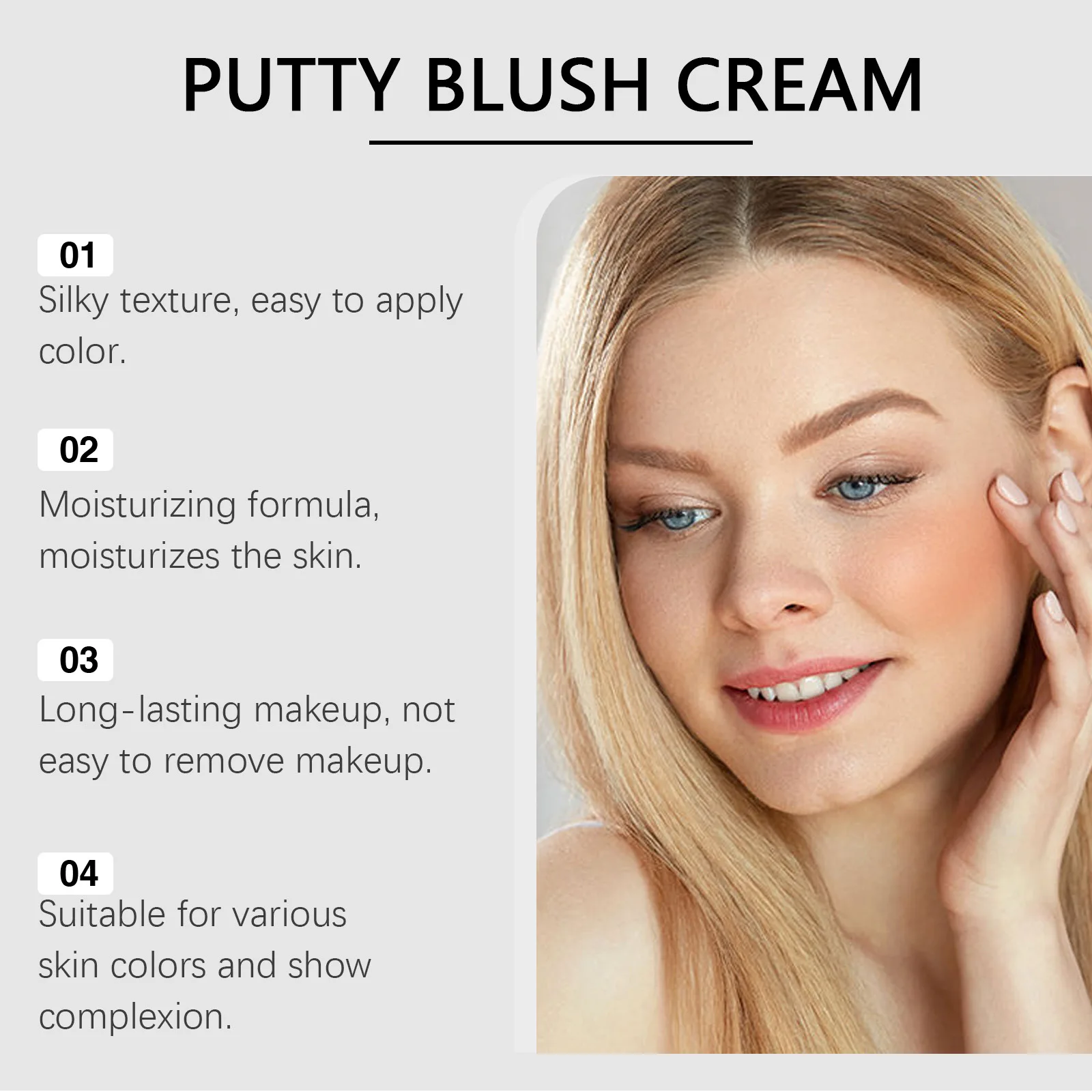 Blush hydratant pour le visage à haute pigmentation, poudre rouge naturelle, nourrissante, imperméable, lisse, orange, visage, joue, maquillage, cosmétiques, 256