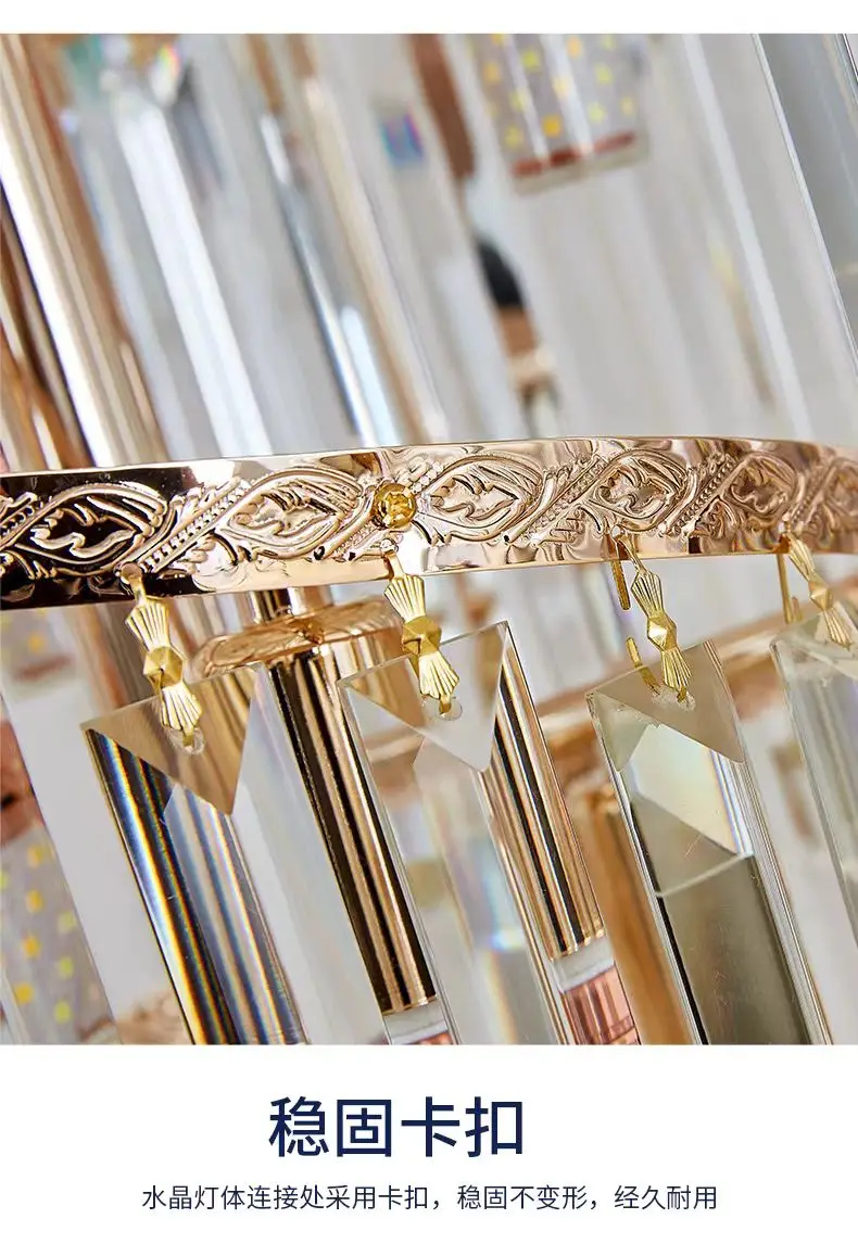 

Long Crystal Staircase Gold Chandelier Modern Loft Crystal Lamp Luxury Villa Hotel Hall Living Room Large Chandelier Home Decor