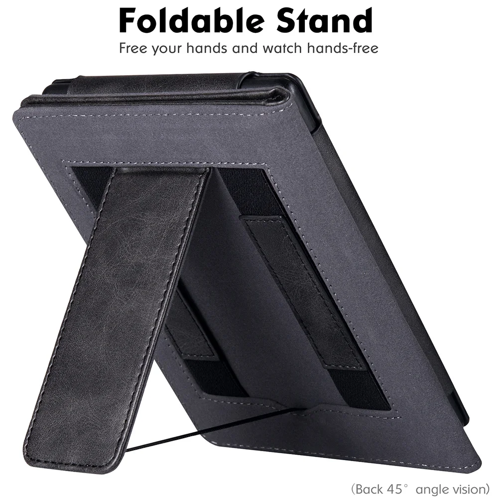 Stand Case for 7.8" PocketBook 743G InkPad 4/PocketBook InkPad Color 2 3 e-Reader - PU Leather Sleeve Cover with Two Hand Strap