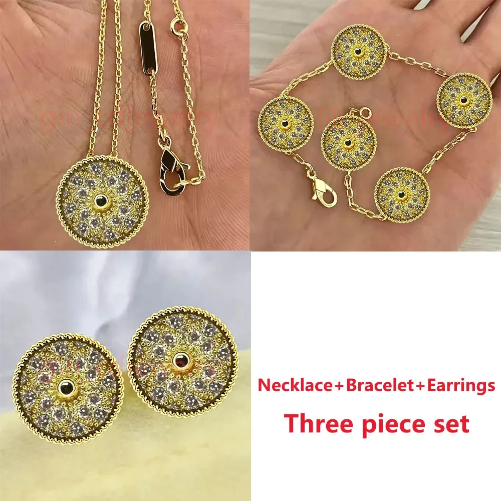 2025nuevo s925 Joyería de Design de lujo conjunto de tres pizas pulsera de quattro hojas chapado oro plata أغاتا ديامانتي ريجالو #6