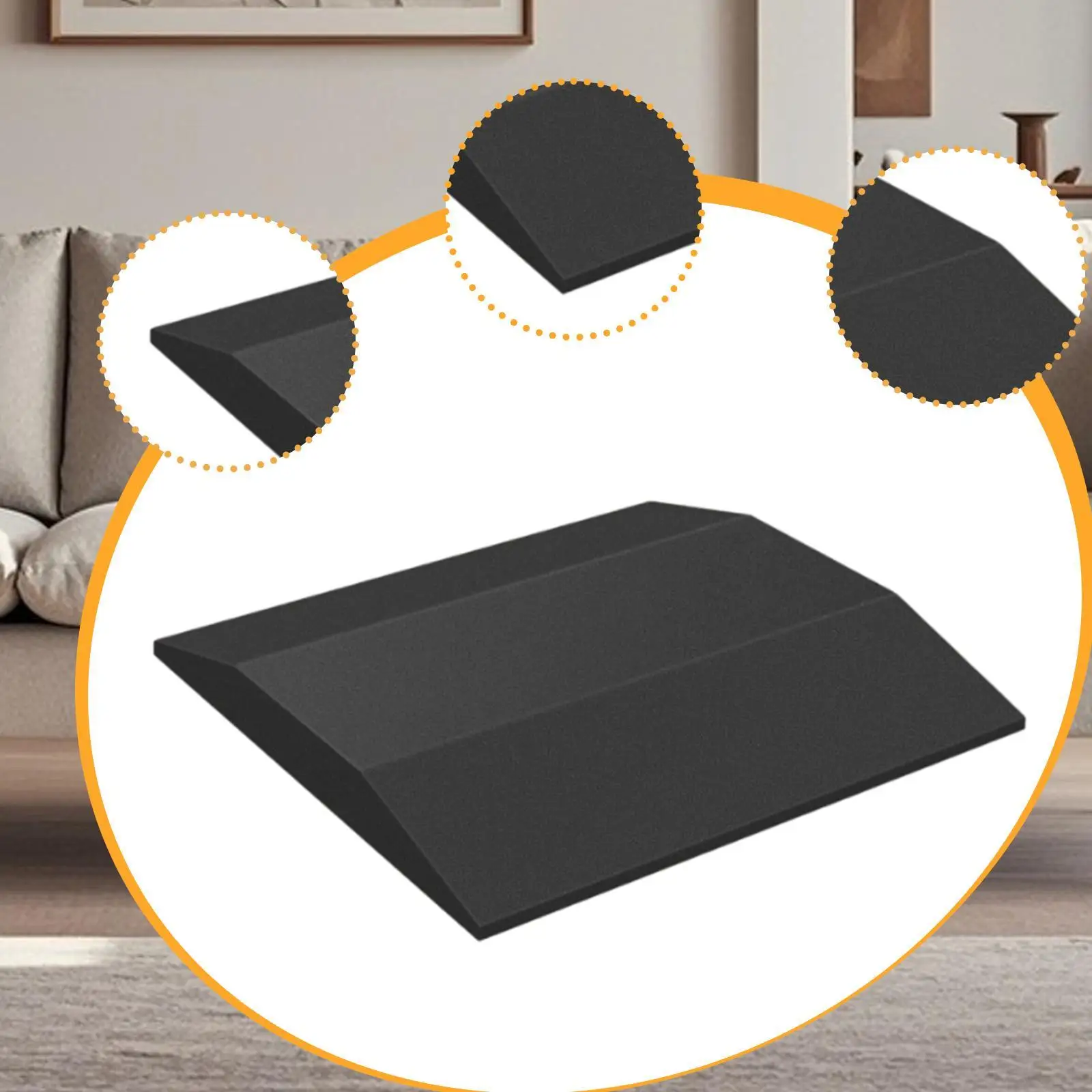 Curved Couch Cushion Support Ergonomic Trapezoid Sponge Insert Furniture Seat Supporter for Modular Sofa Sectional