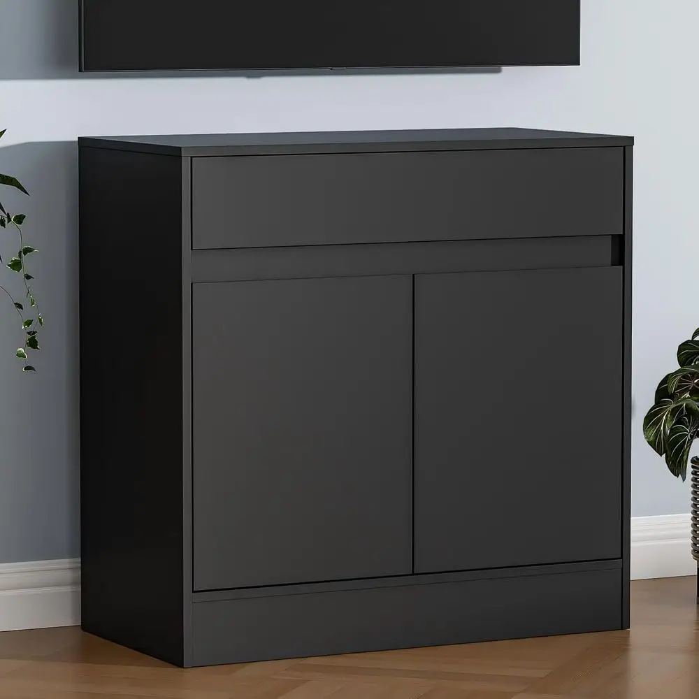 Cabinet with 2 Doors and Drawers, Coffee Bar Cabinet, Adjustable Shelves, Suitable for Kitchen, Dining, or Living Room, Black