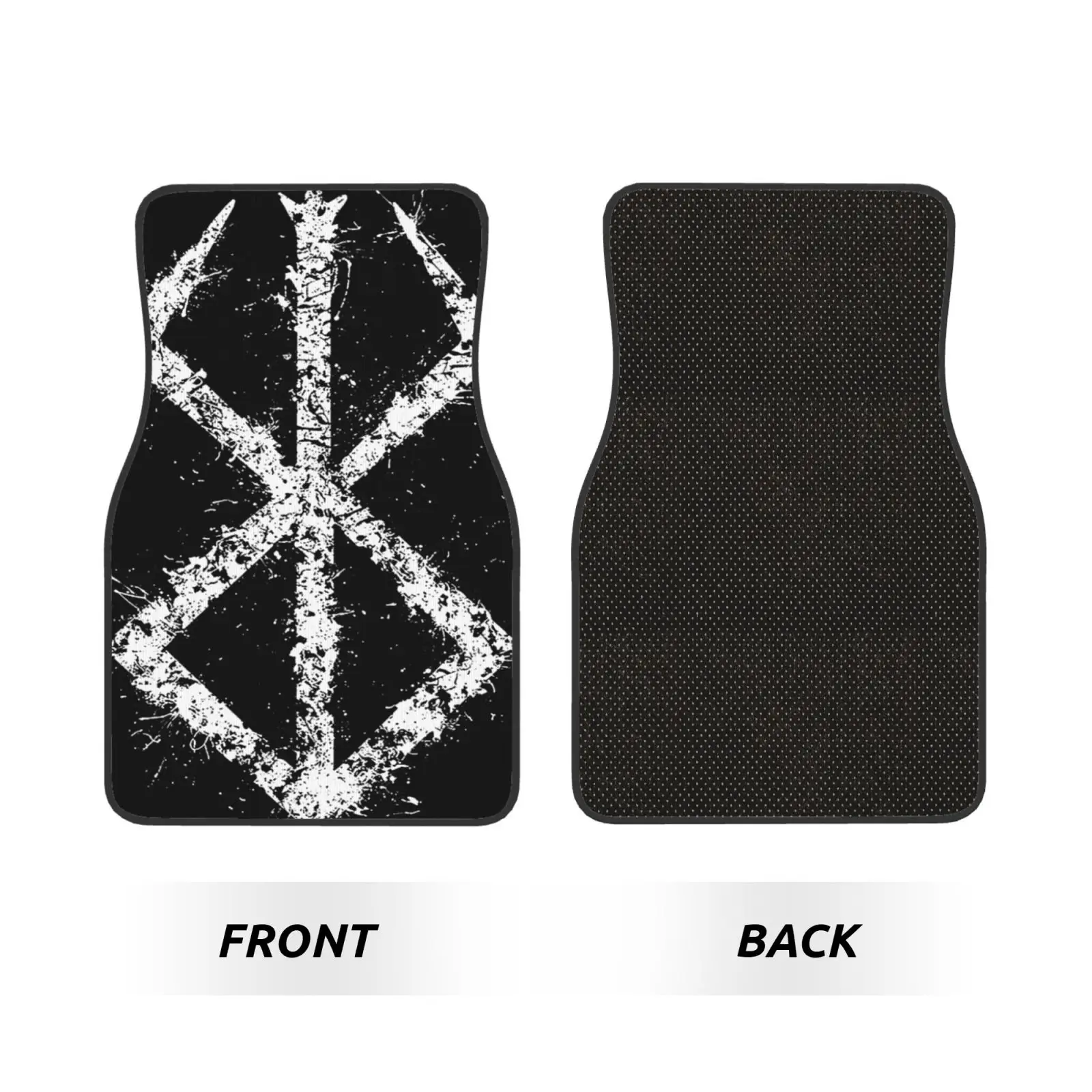 Imprinted Warrior Tattoo Pattern Car Floor Mats Waterproof Car Carpet Mat Set of 4pcs with Anti-Slip Backing Fit for SUV Trucks