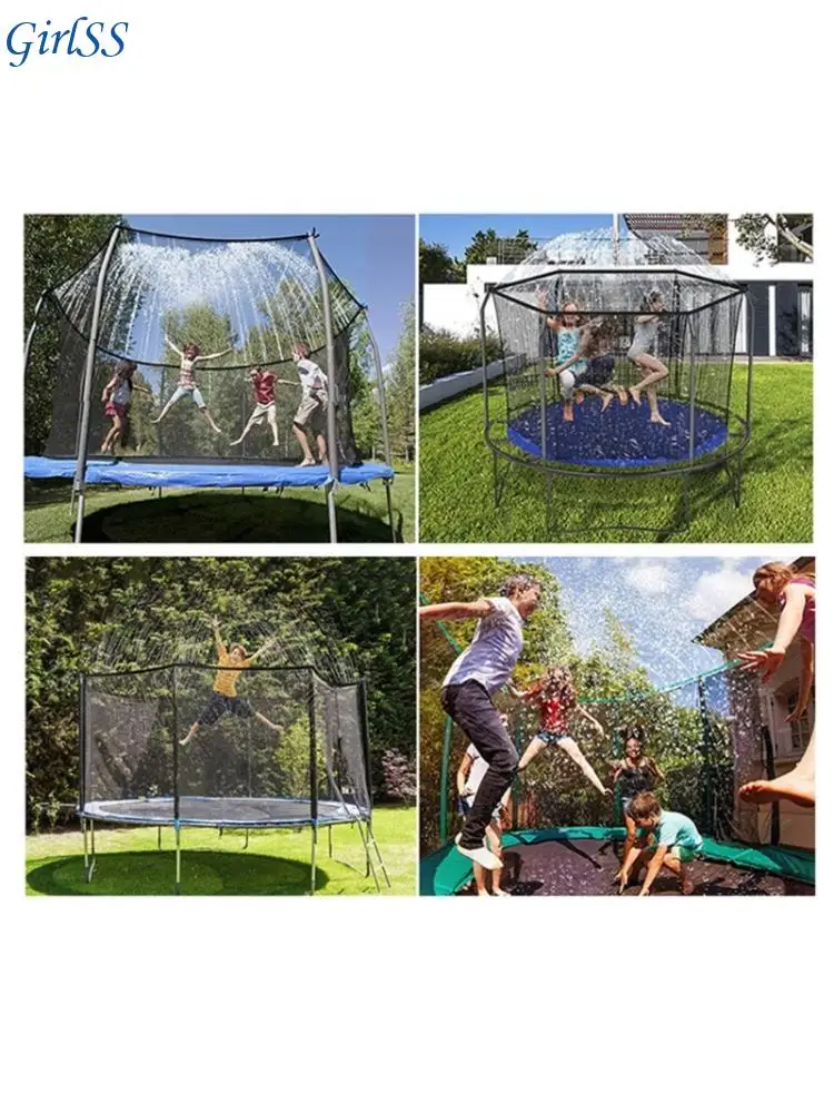 Trampoline Sprinkler 12m Flexible Hose Outdoor Mist Cooling Tool Outdoor Water Toy For Trampoline Garden Lawn Watering T4MB