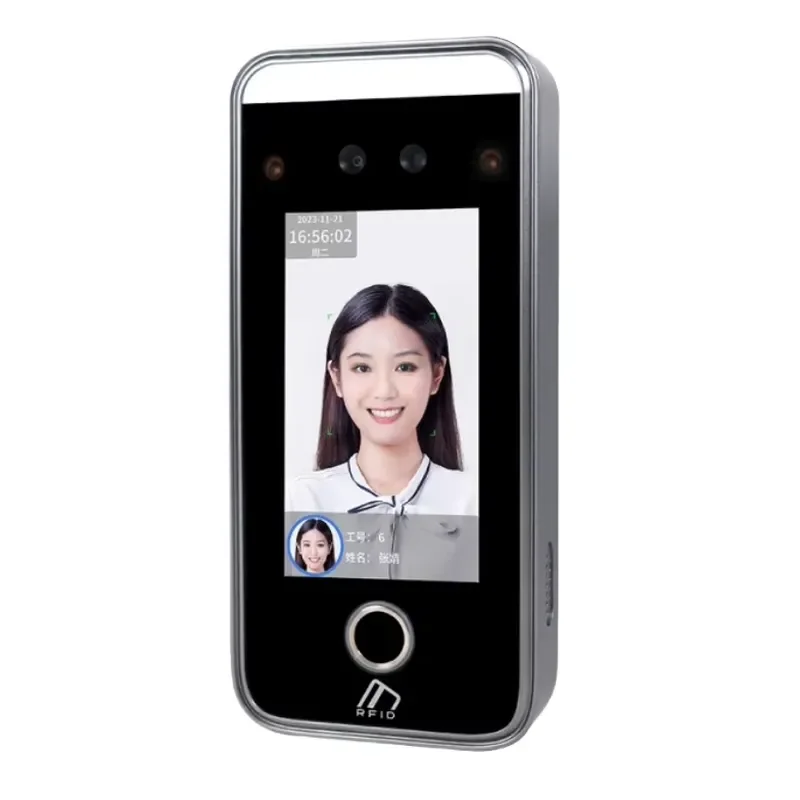 4.3 Inch Screen Dynamic AI Face Fingerprint Recognition Access Control Students Check In and Out with SMS to Parents