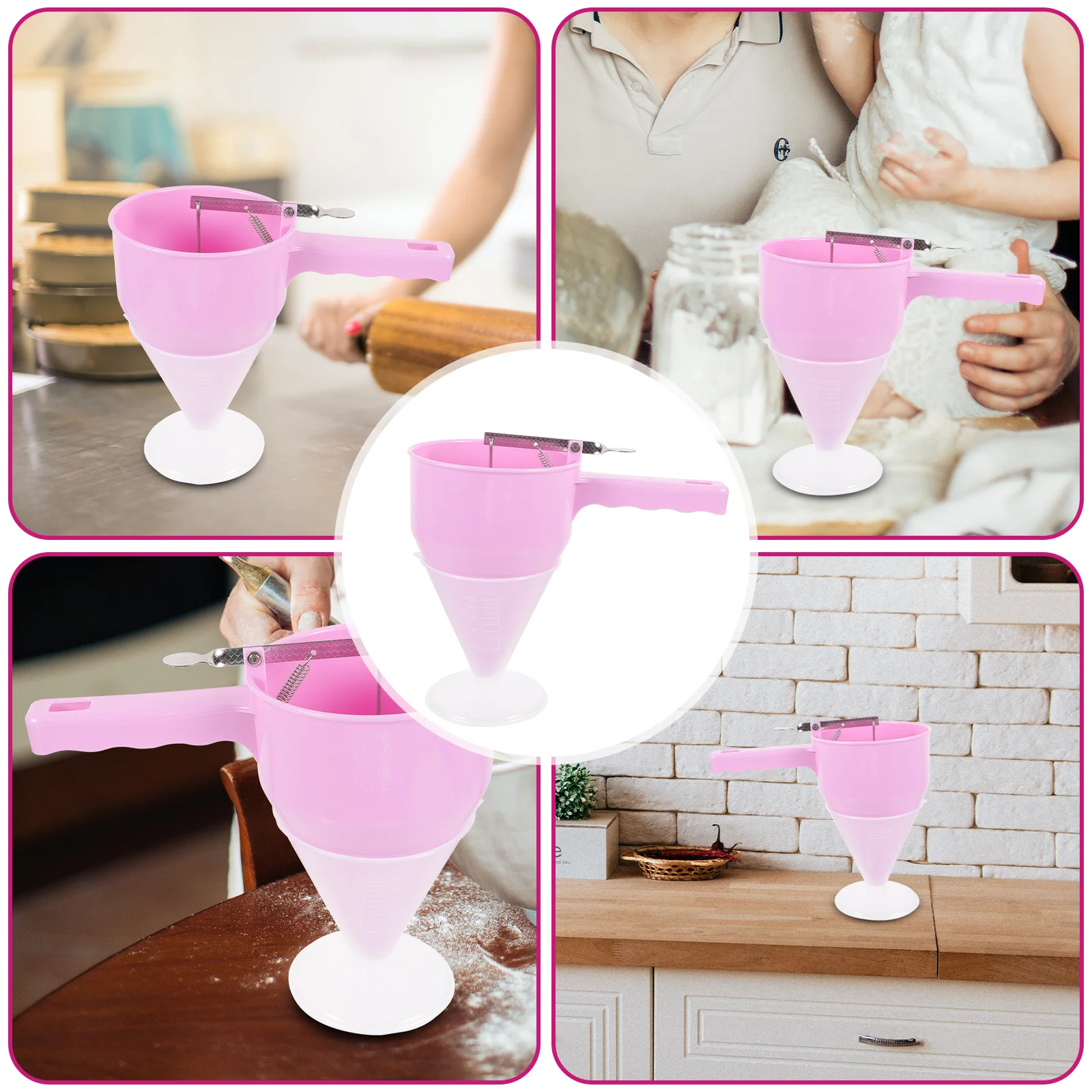 

Octopus Balls Funnel Reusable Plastic Batter Dispenser Small Funnel Stand For Baking Tools Kitchen Pancake Cake Making Tool