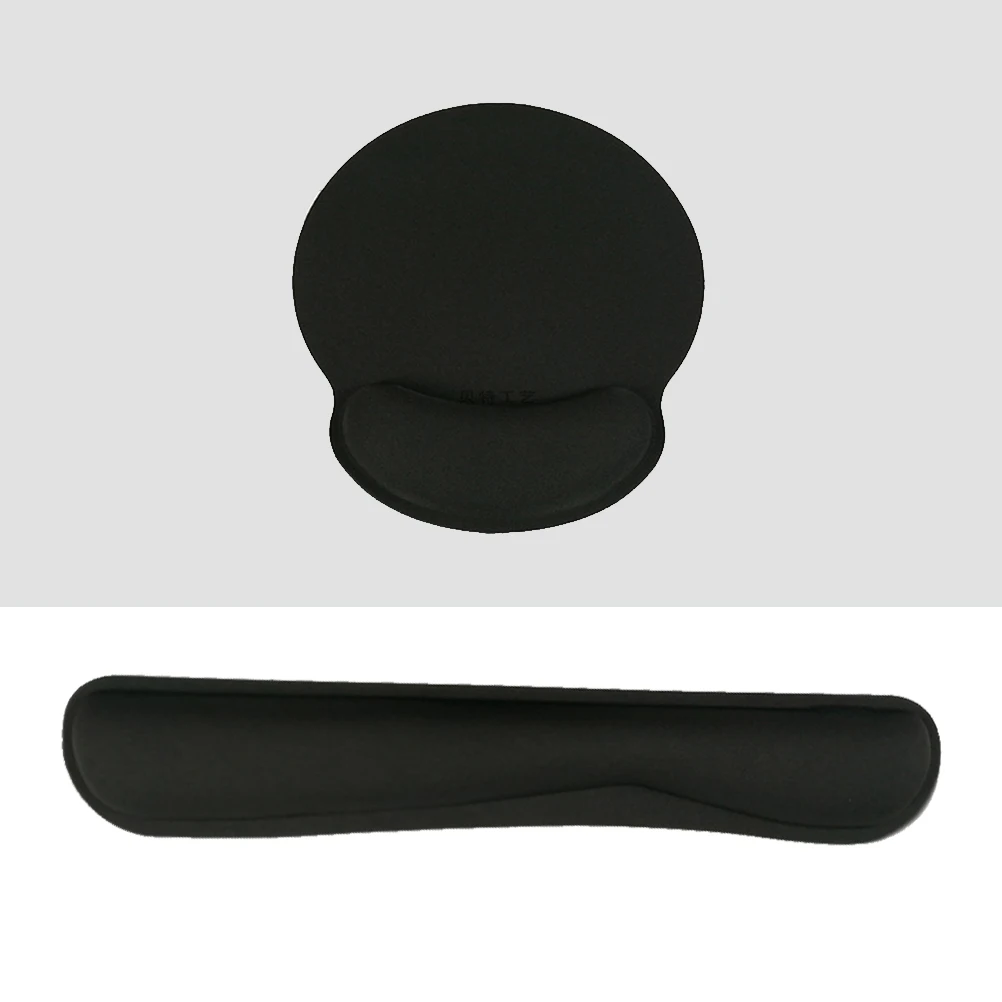 

Ergonomic Keyboard Wrist Rest Pad Slow Rebound Comfortable Support For Long Hours Work Gaming Black Mousepad For Office Home Use