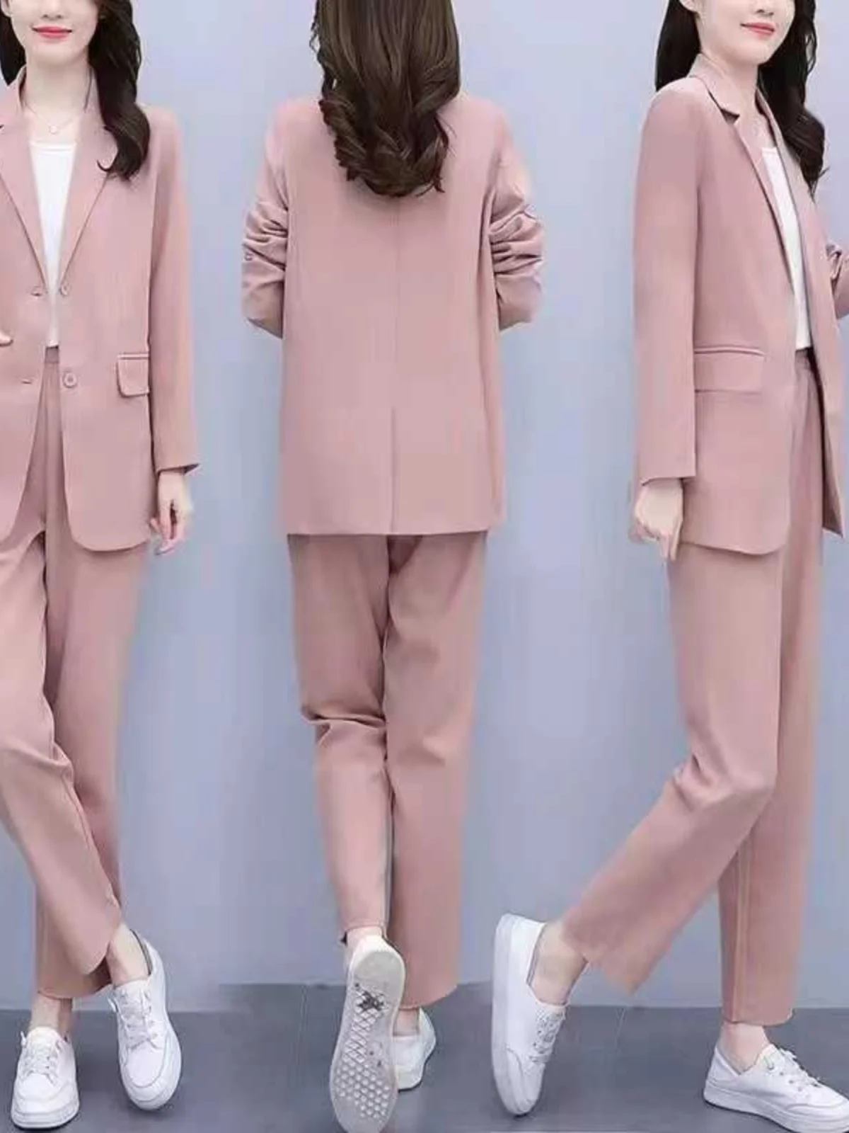 

Slimming Suit Set for plus Size Women Autumn 2024 Fashionable Korean Style High Waist Long Pants Two Piece Set Cover Belly