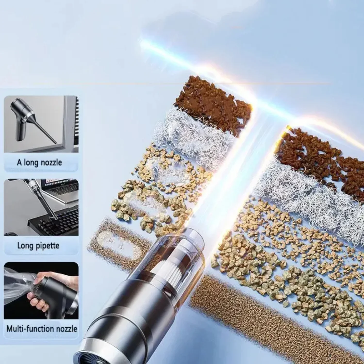 2023  Handheld Wireless Car Vacuum Cleaner Car/ Dual-Purpose Charging Portable Suction Auto Dust Blower Long Endurance