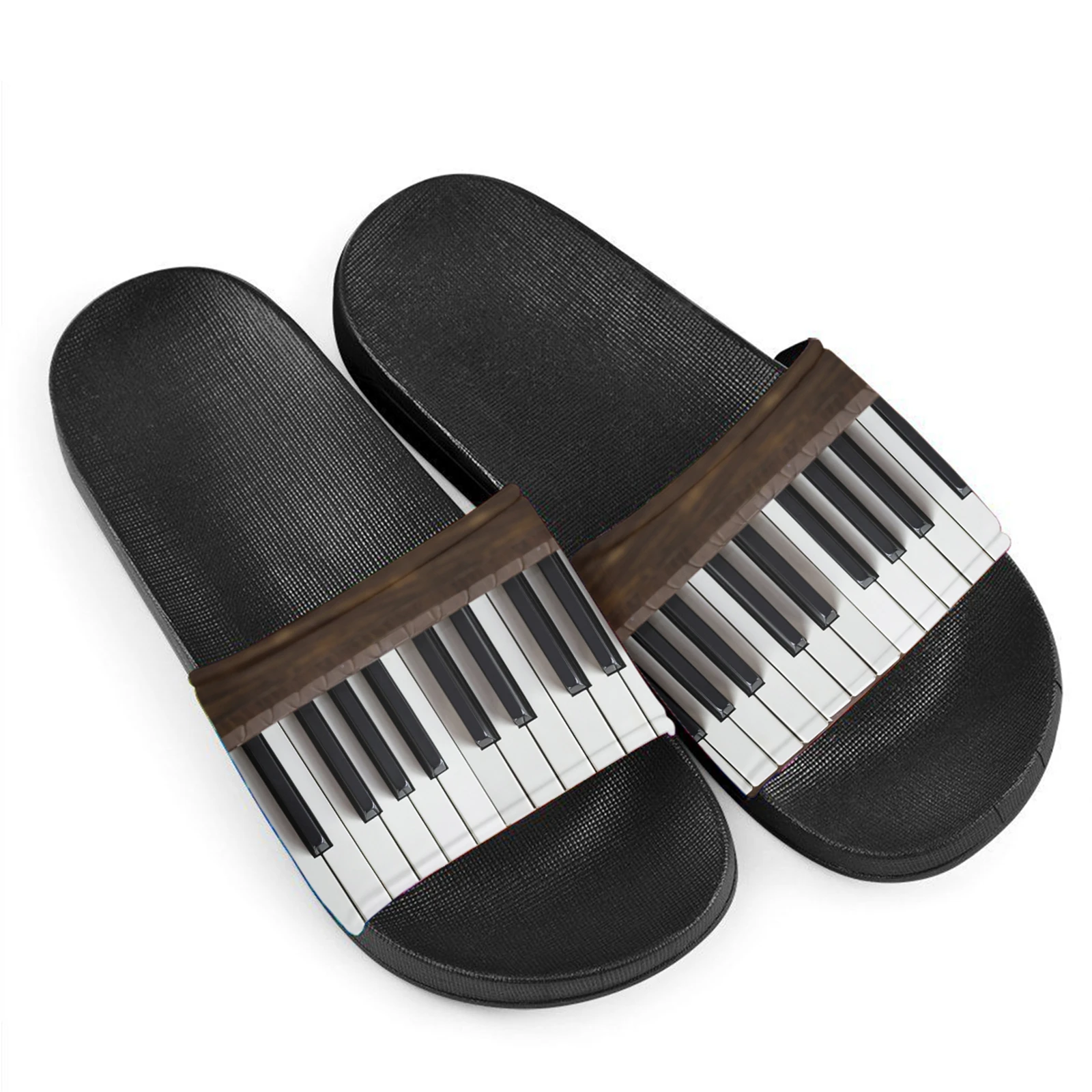 Piano Key Design Meninas Chinelos, Música Tema Arte Chinelos, Estudante Dormitório Sandálias de Moda Casa, Soft Sole Sapatos Baixos Ao Ar Livre, Novo