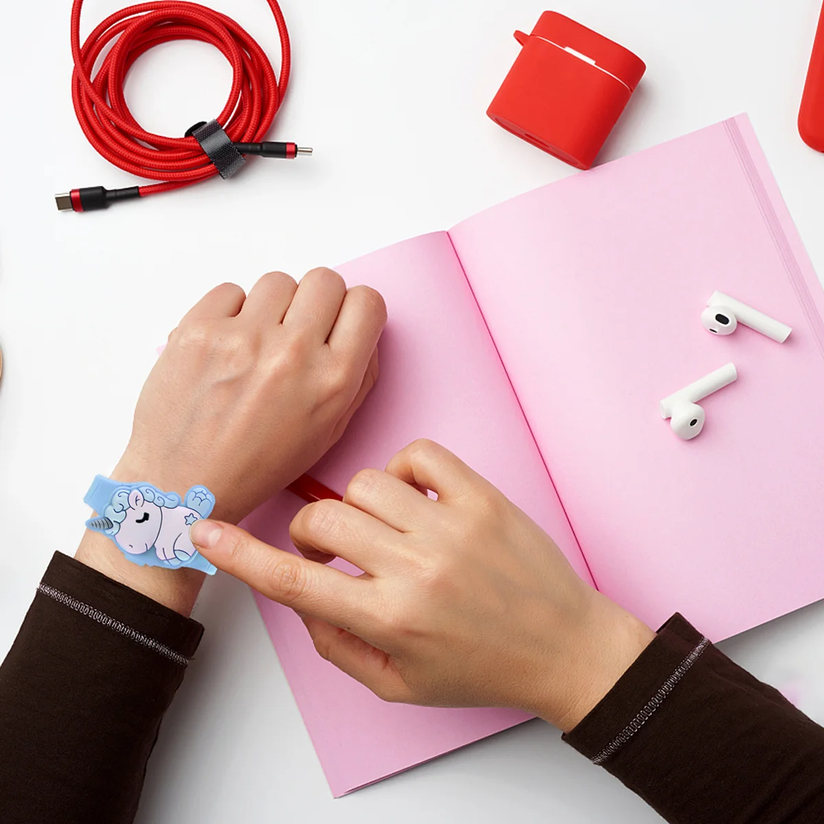 Watch Unicorn Cartoon Silicone Digital LED Touch Screen Clamshell Design Watch Best Gift for