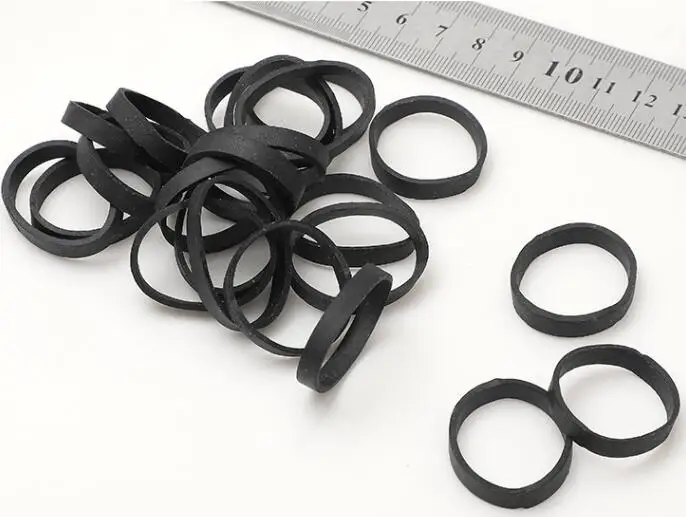 Wholesale 500Pcs 25mm Diameter Small Black Elastic Rubber Band For Packing Packaging