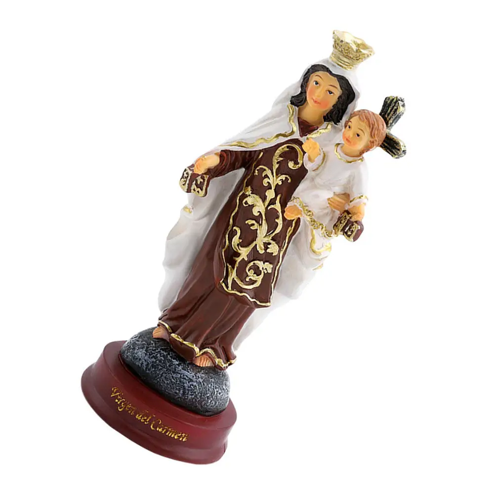 1Pcs Virgin Mary Ornament Resin Religious Home Office Decoration Tabletop Catholicism Adornment Church Souvenir Gift