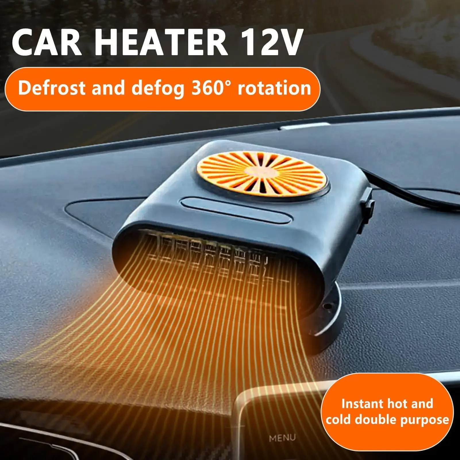 12V Car Heater and Cooler 200W Dual Function Portable Air Conditioner Fan Electric Windshield Defroster Demister