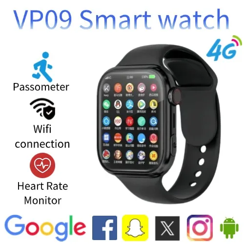 

2025 VP09 Smart Watch 4G 5G Dual SIM Android OS GPS Navigation WIFI 8MP Rotating Camera Google Services Support