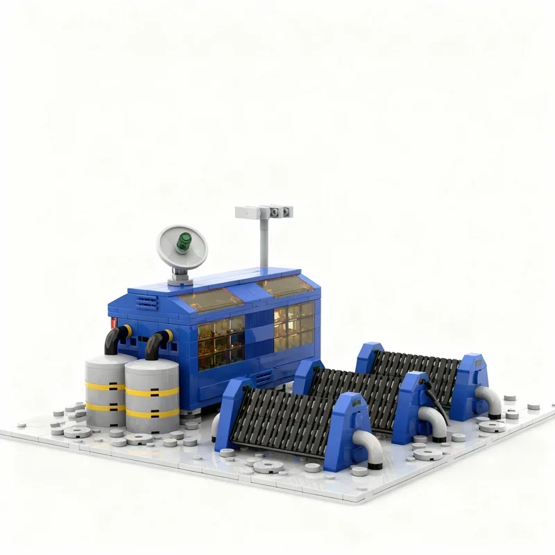 977PCS MOC Street View Solar Station Model Custom Building Blocks Architecture DIY Assembly Display Gift Collectible Building
