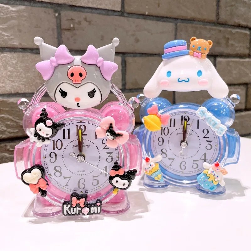 Lotso Aisha Hello Kitty Cinnamoroll Kuromi My melody Kawaii Alarm Clock Children's Wake-up Artifact Desktop Small Clock Gift