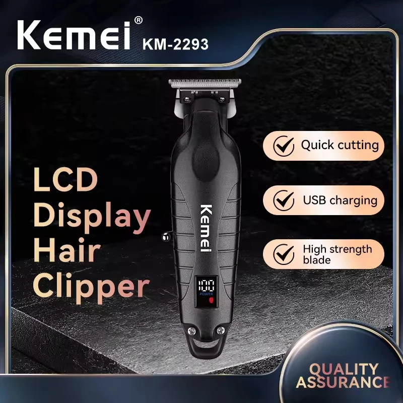 Kemei KM-2293 Original Electric Hair Clipper Rechargeable Hair Trimmer LCD Display Hairdresser Professional Cutting Machine image 6