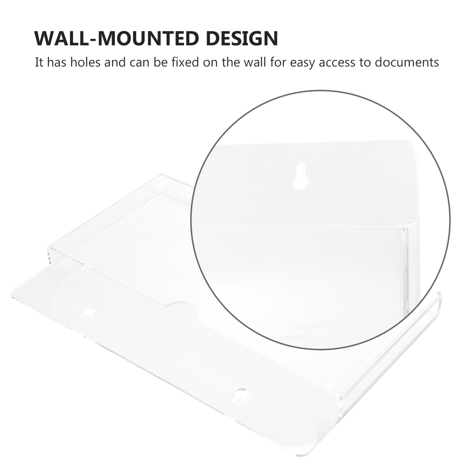 

1Pc Transparent WallMounted A4 File Organizer Durable Acrylic Document Storage Case For Office Living Room