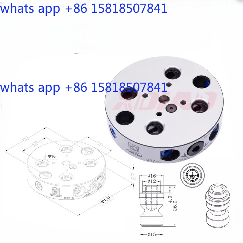 Fixture quick change self-centering vice tooling 4-hole zero-point positioning plate CNC aluminum parts steel parts processing
