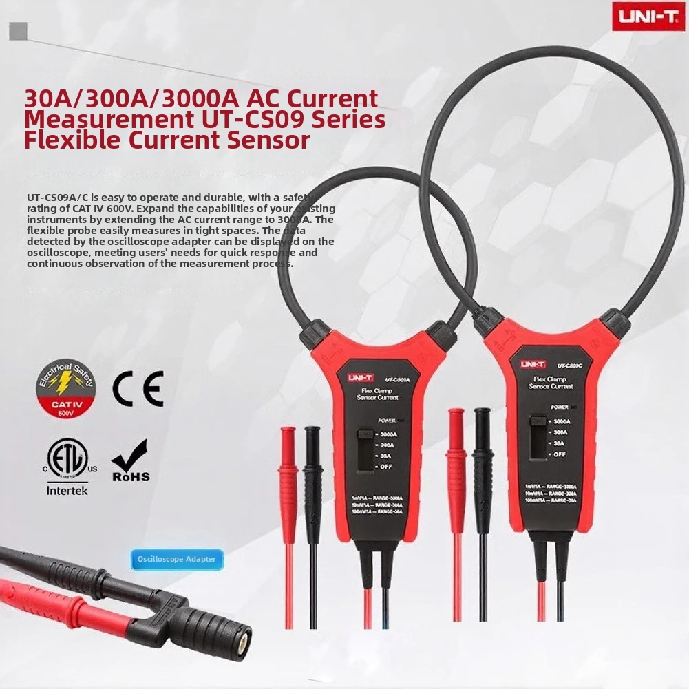 UNI-T UT-CS09D 3000A AC Current Flexible Clamp Meter-Flex Clamp Sensor Amperemeter Frequency Meter UT206B UT208B Applicable