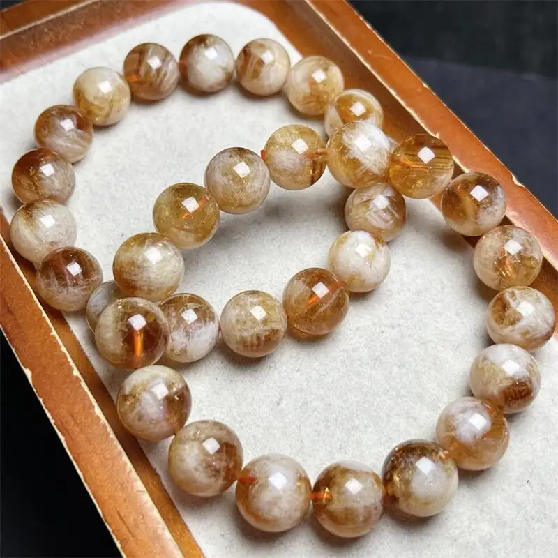 

Natural Milky Citrine Bracelet Fashion Crystal Quartz Gemstone Jewelry Reiki Healing Gift For Women 1pcs 10/12MM