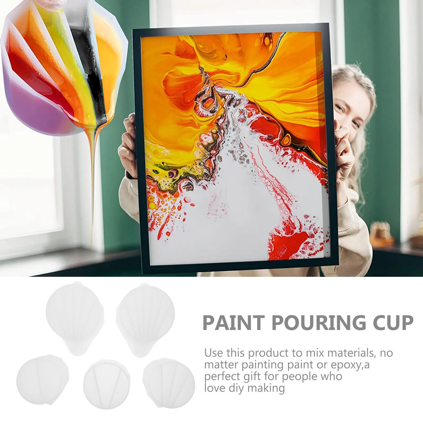 5Pcs Silicone Split Cups Resin - Resin Art Pouring recension och pris