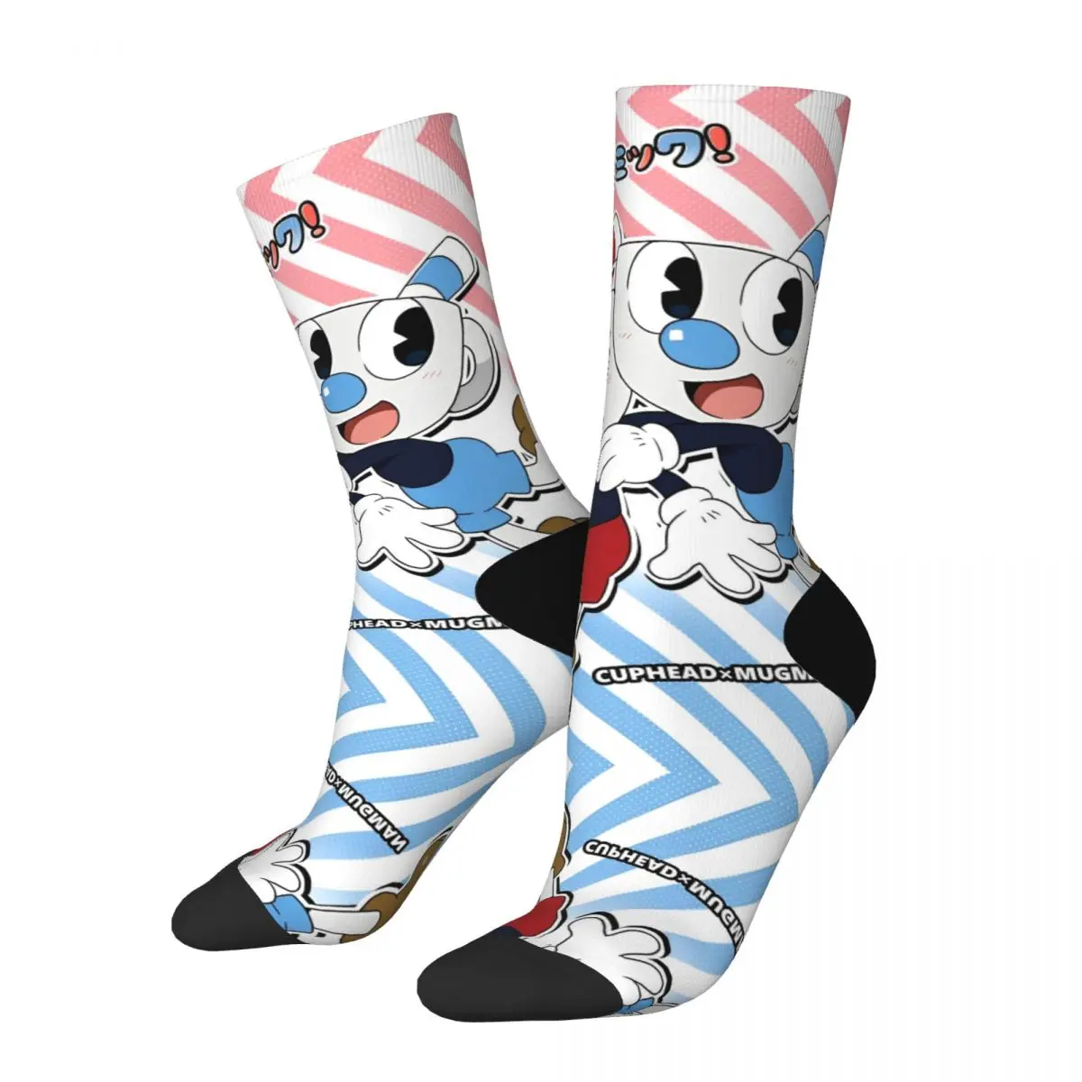 Cuphead Mugman Video Game Socks Men's Women's Casual Socks Harajuku Spring Summer Autumn Winter Middle Tube Stockings Gifts