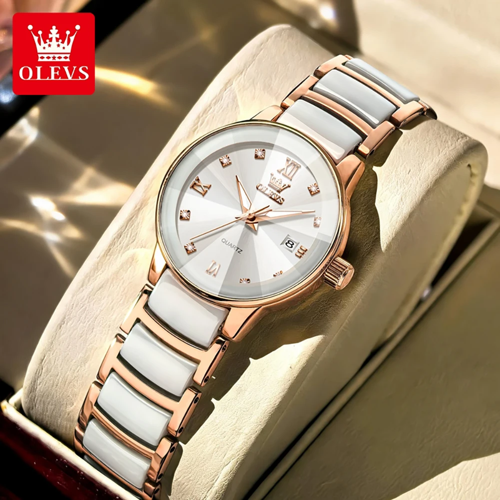 OLEVS 7114 Женские кварцевые ч – обзор и цена Luxury Ceramic Watch