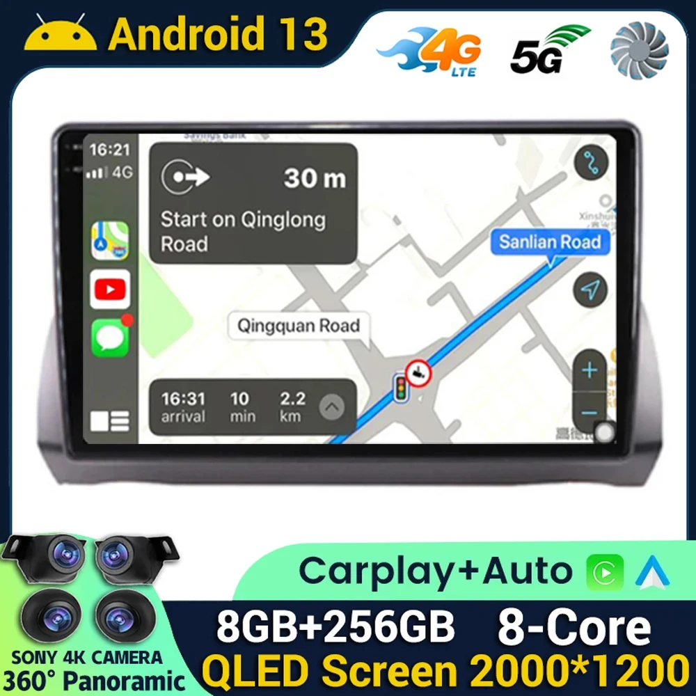 

Android 13 Carplay Auto Car Radio For Fiat Argo 2019 2020 2021 2022 Player Stereo Multimedia WIFI+4G Head Unit GPS 360 Camera BT