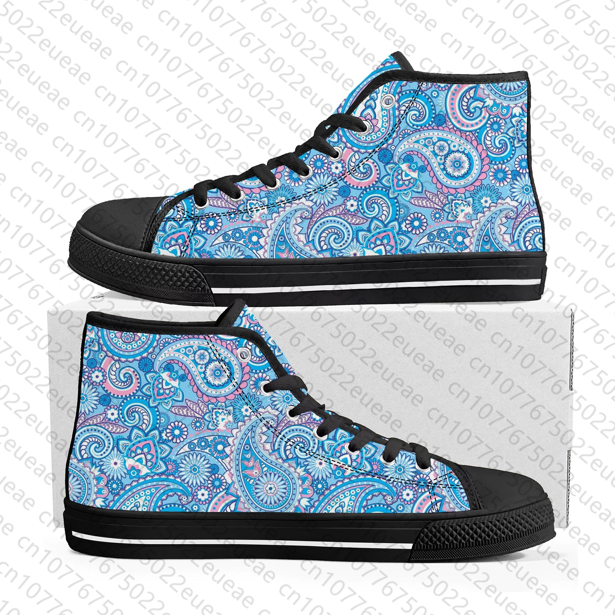 Bohemia Mandala Flower Print High Top Sneakers Mens Womens Teenager High Quality Canvas Sneaker couple Casual Shoe Custom Shoes