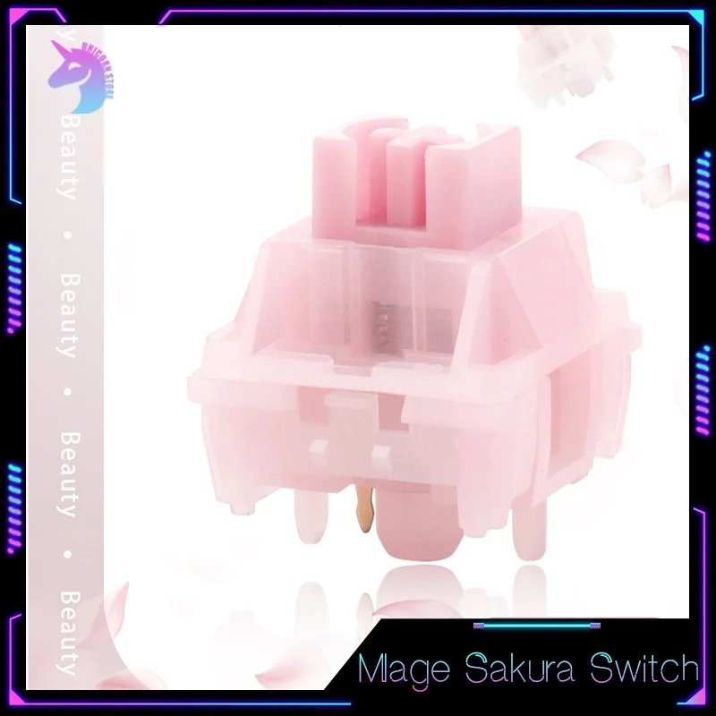 Mage Sakura Switch Linear Switch 37g 45g For Gaming Mechanical Keyboard Custom Light Pressure Silent Switch Keyboard Accessories