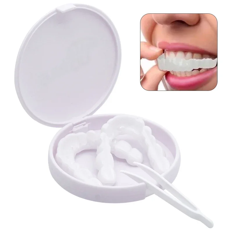 Sdotter New Dental Perfect Fit Teeth Whitening Fake Tooth Cover Adjustable Temporary Resin False Braces Snap On Smile Veneers Pr