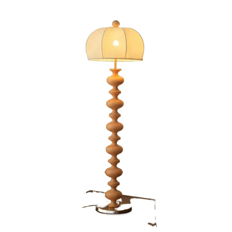 

Elegant and chic French Nanyang sofa log wind floor lamp unique fabric ambient light American