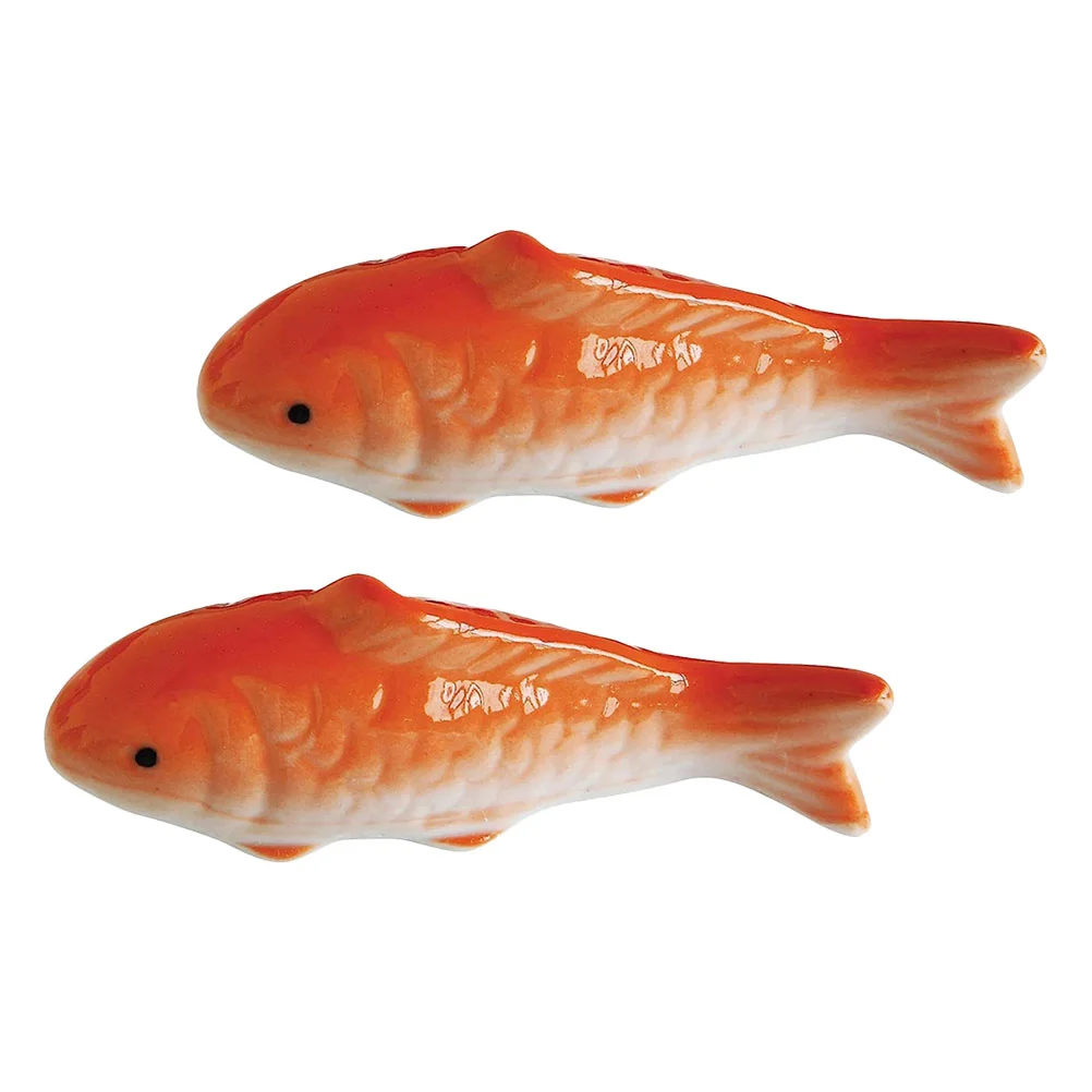 2 Pcs Floating Fish Ornaments Tank Crafts Goldfish Statue Ceramic Figurine Aquarium Decor