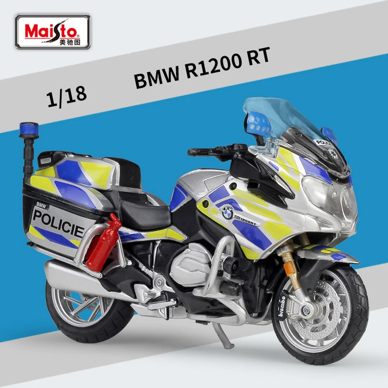 Maisto 1/18 BMW R1200RT Police Motorcycle Simulation Alloy Motorcycle Model Shock Absorbers Collection Toy Car Kid Gift