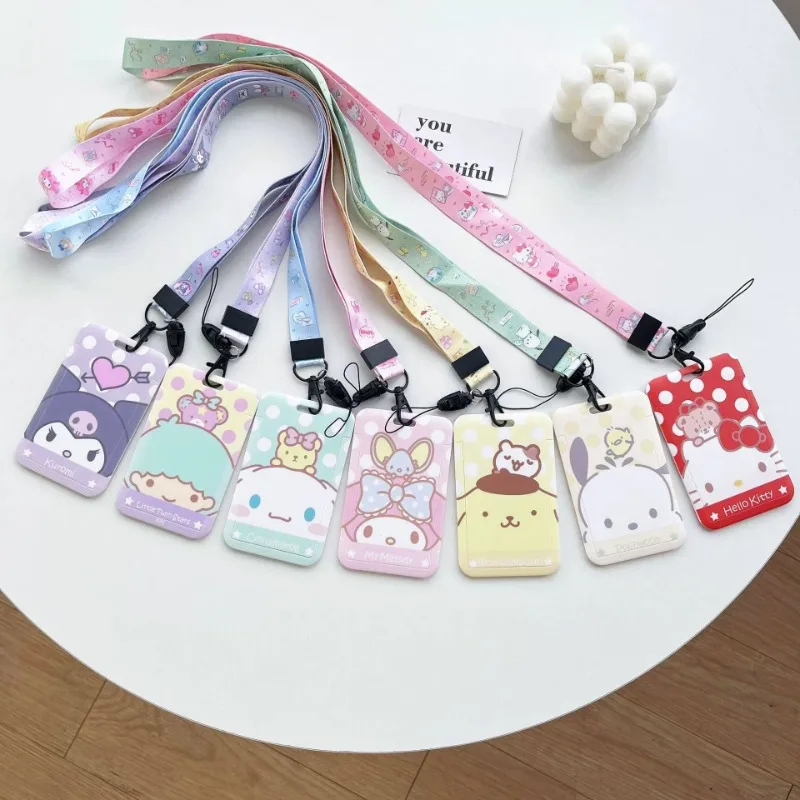 

Sanrio Hello Kitty Credential Badge Holder Cartoon Card Holders Student Campus Lanyard Cards Holder Neck Straps for Kids Gift
