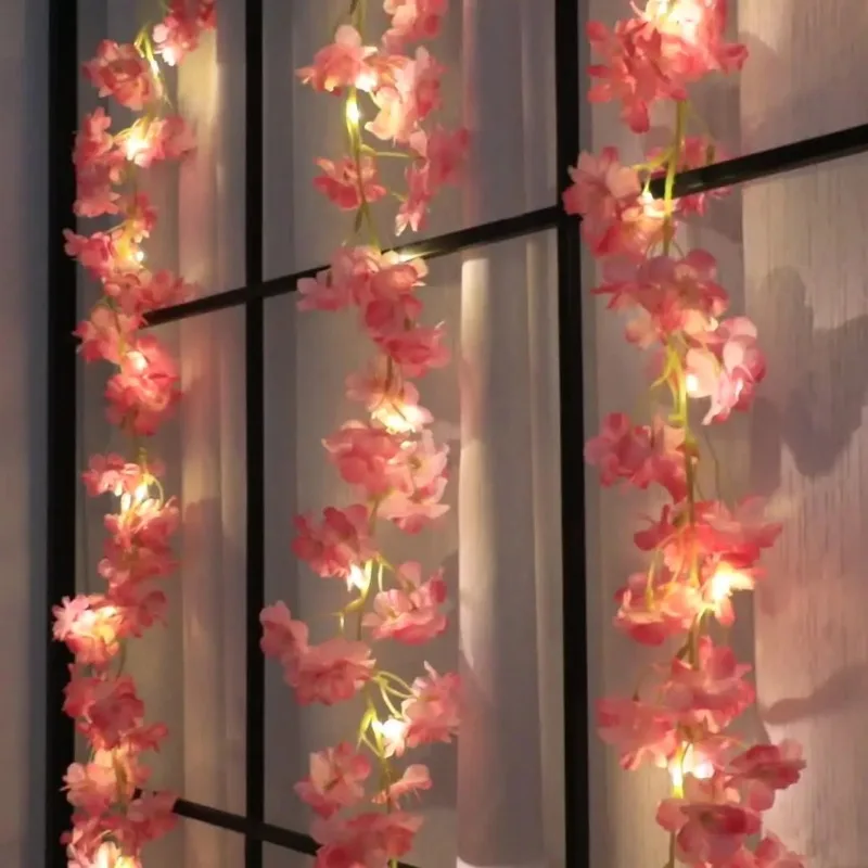1 Roll, LED Cherry Blossom Lamp String Yard Light New Year Decorations, NOT INCLUDED BATTERIES (1pc 6.56ft 20 Led), Mother's Day