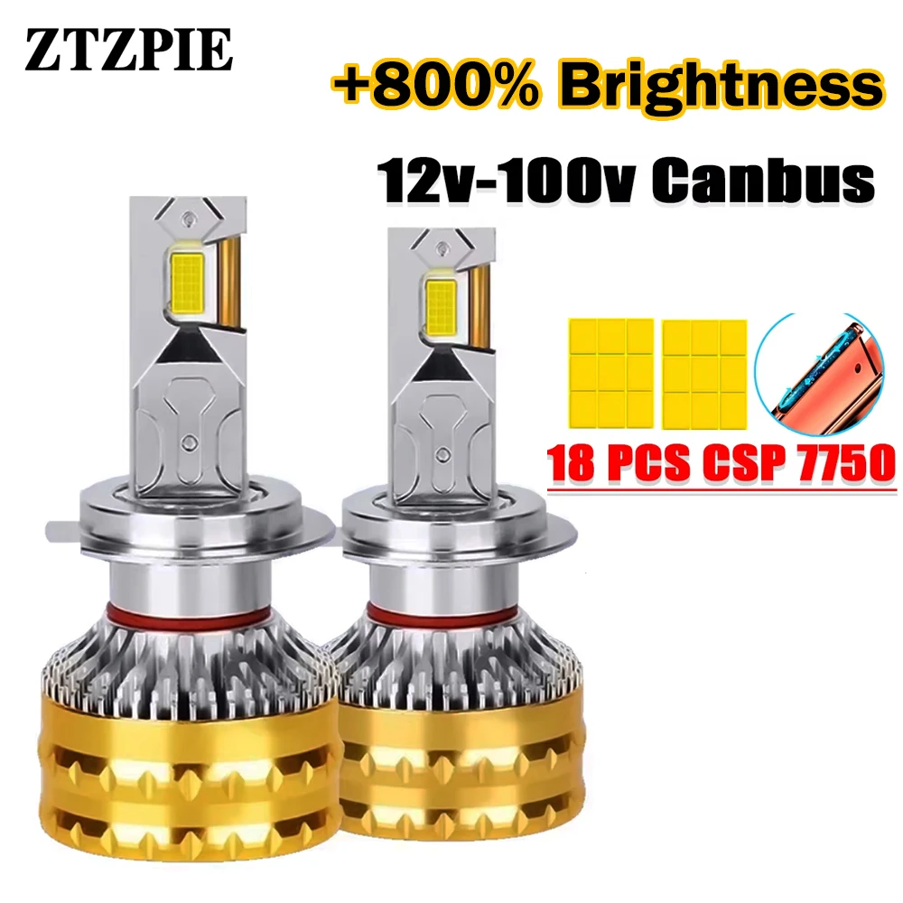 H7, H4 차량용 LED 헤드램프, 고휘도, 고출력 전구, 스포트라이트, CSP 9084, H11, 9005, HB3, 90...
