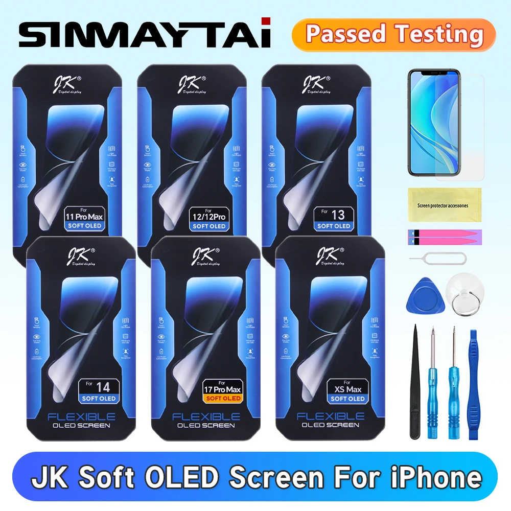 SOFT OLED LCD Display JK Series For iPhone 14 15 16 13Pro 14Pro 15Pro 16pro 17Pro Max Digitizer Touch Screen Replacement