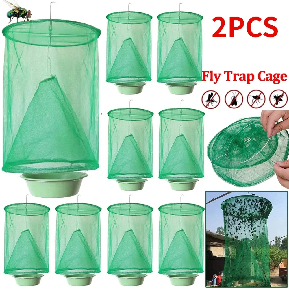 

Reusable Fly Catcher Killer Pest Control Hanging Fly Trap Flytrap Cage Net Traps Outdoor Garden Hanging Flycatcher