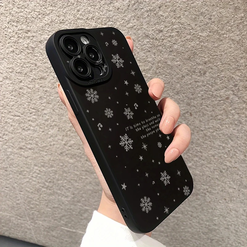 الشتاء ندفة الثلج نمط جراب هاتف آيفون 17 16 15 14 برو ماكس 13 12 11 16E 17 الهواء 7 8 زائد XS X XR غطاء ممتص للصدمات #3