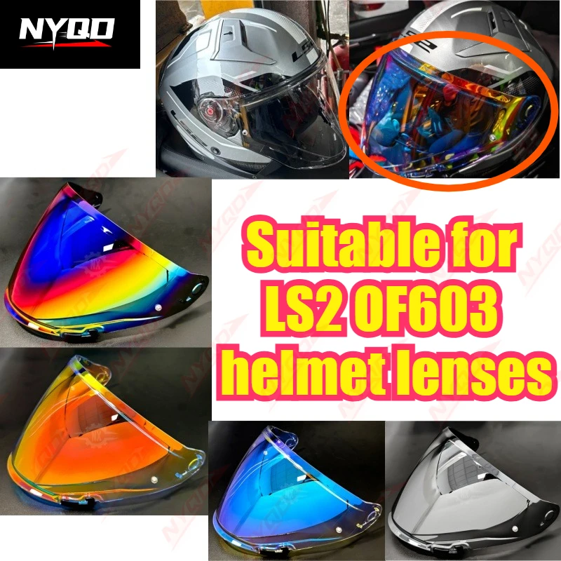 Suitable for LS2 OF603 Helmet Lens Visor Electroplating Color-changing Film Anti-fog Sticker Day and Night Universal Accessories