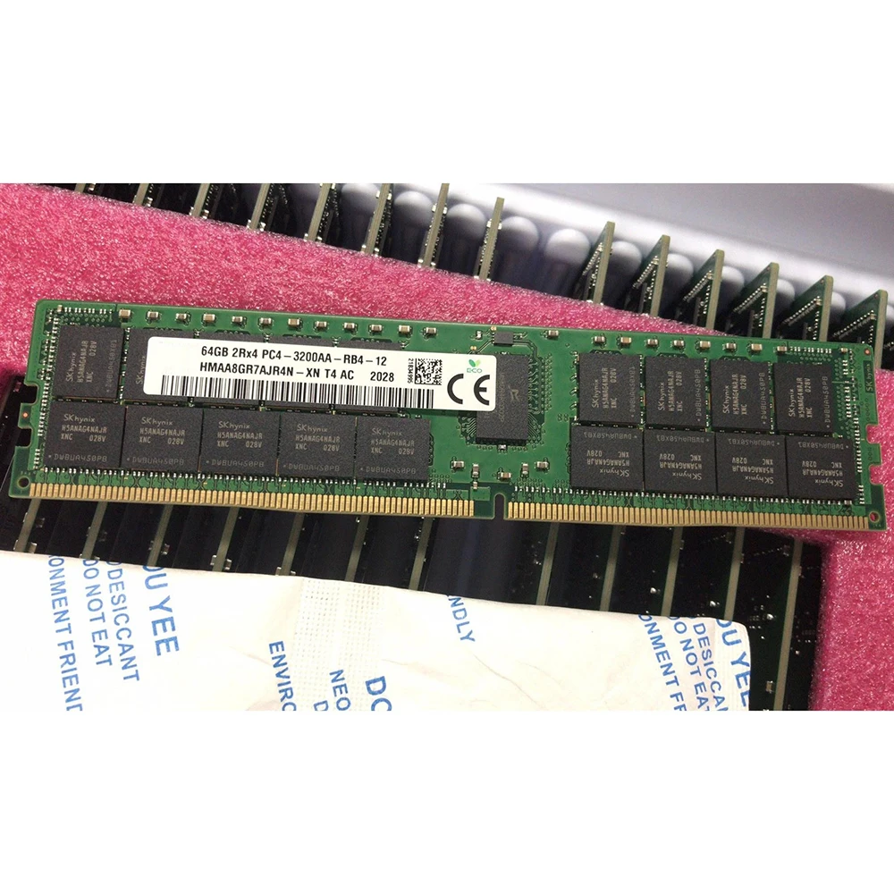 1 Pcs RAM 64GB DDR4 3200MHz HMAA8GR7CJR4N-XN PC4-3200AA ECC REG RDIMM For SK Hynix Server Memory