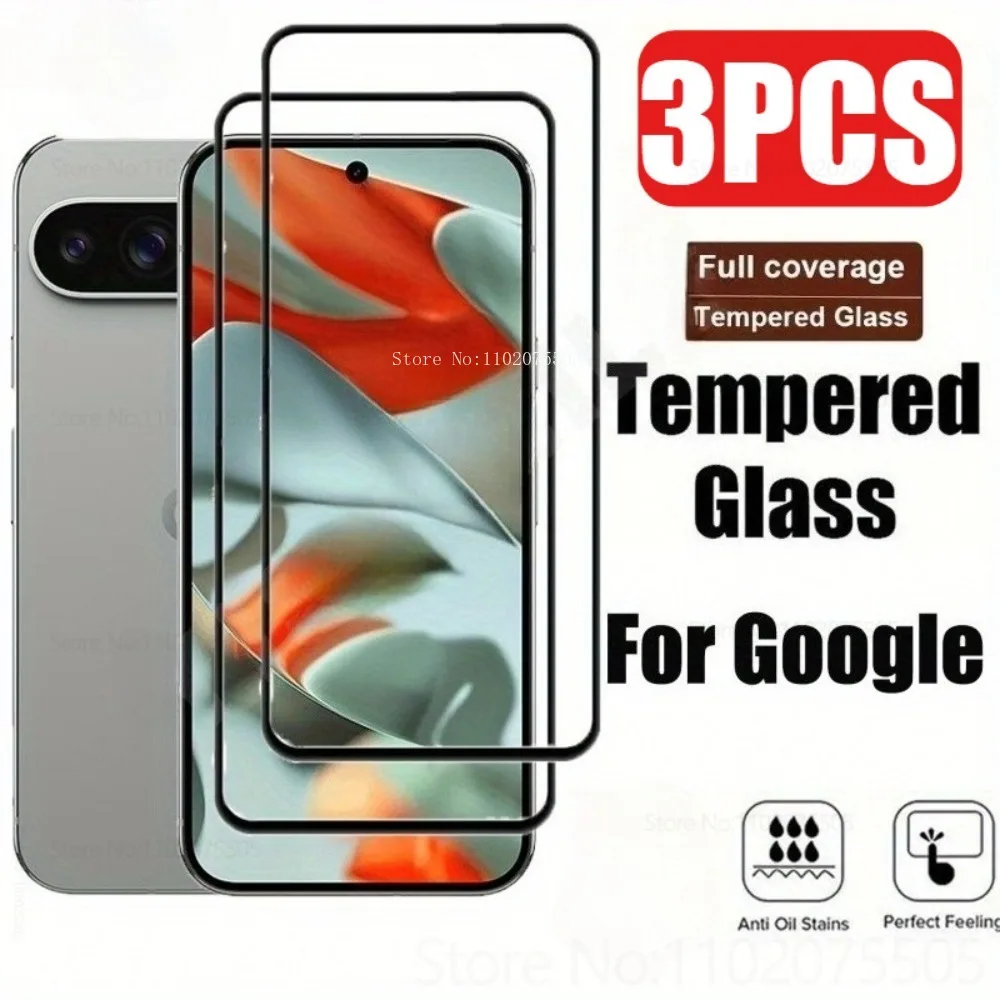 3 uds borde negro HD vidrio templado para Google Pixel 10 7 Pro 10 Pro Pixel 9 Pro XL Protector de pantalla Pixel 6A 8A 3A XL 4 5A película
