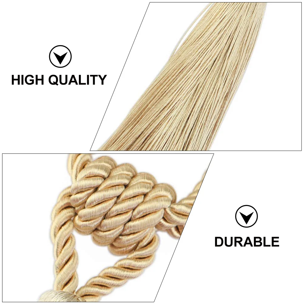 

2Pcs Curtain Tie Rope Vintage Polyester Thick Decorative Curtain Holder for Living Room Bedroom Kitchen Home Drapery Ties Retro